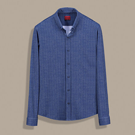 GOIAS SOHO DESENLİ MAVİ GÖMLEK