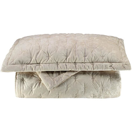 Sarev Metis Jacquard Stripe Çift Kişilik Bej Yatak Örtüsü Ve Nevresim Takımı