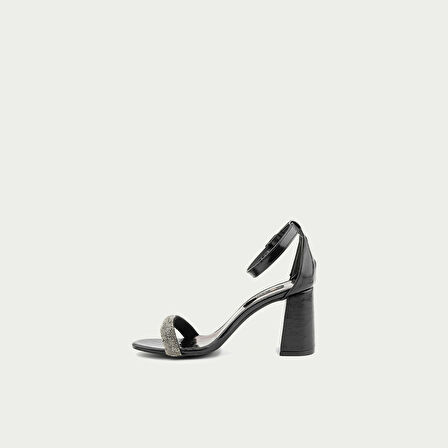 Kadın Bantlı Taşlı Ayakkabı [060118] SİYAH, 39