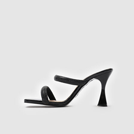 Kadın İki Bantlı Abiye Terlik [060136] SİYAH, 40