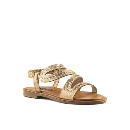 Kadın Taşlı Düz Sandalet [060139] ROSE, 40