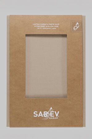 Sarev New Slow City Bej %100 Pamuk Tek Kişilik Lastikli Çarşaf Seti