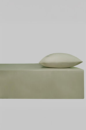 Sarev New Slow City Defne Yeşili %100 Pamuk Tek Kişilik Lastikli Çarşaf Seti