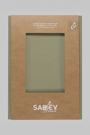 Sarev New Slow City Defne Yeşili %100 Pamuk Tek Kişilik Lastikli Çarşaf Seti