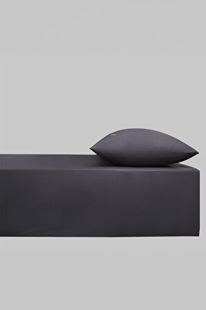 Sarev New Slow City Antrasit %100 Pamuk Tek Kişilik Lastikli Çarşaf Seti