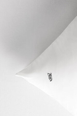 Sarev New Slow City Beyaz %100 Pamuk Çift Kişilik Lastikli Çarşaf Seti