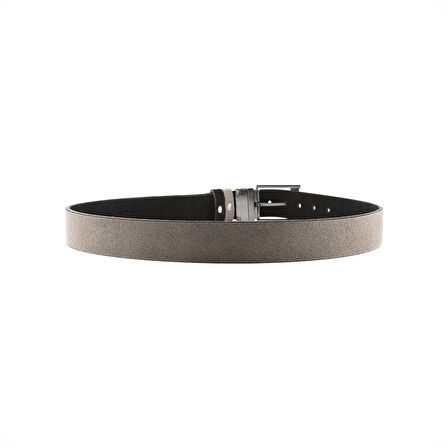 Erkek Çift Taraflı Spor Kemer [960044] SİYAH SÜET - VİZON SÜET, 115 CM