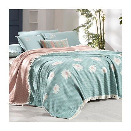 Sarev Bernı Pike Takımı Çift Kişilik 2 Yastık-Yeşil