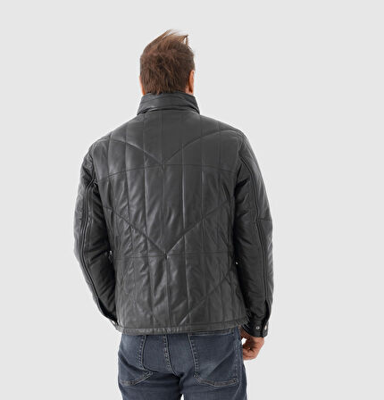 Erkek Hakim Yaka Deri Mont [810022]