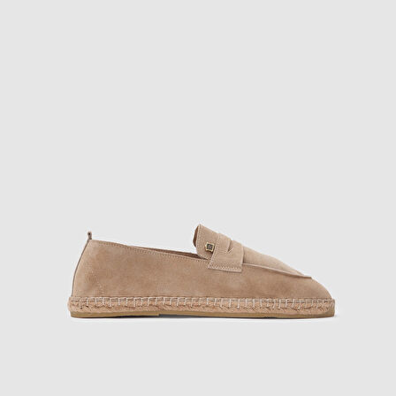 Erkek Espadril Loafer Ayakkabı[052051] BEJ SÜET, 42