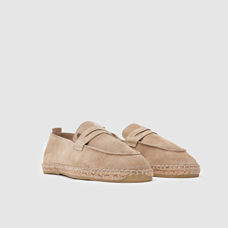 Erkek Espadril Loafer Ayakkabı[052051] BEJ SÜET, 42