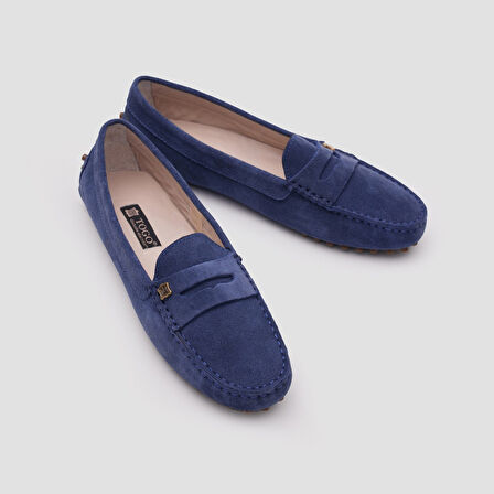 Kadın Loafer Ayakkabı [060038] MAVİ SÜET, 40