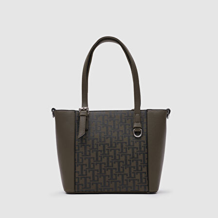 Kadın Monogram Tote Çanta [930040] HAKİ YEŞİL