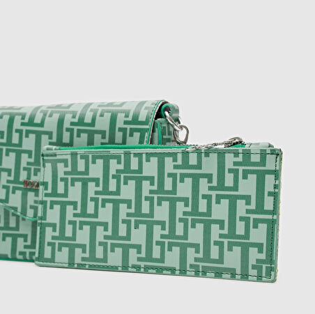Kadın Monogram Cüzdanlı Çapraz Çanta [930039]