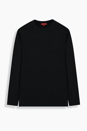 Bisiklet Yaka Siyah Sweatshirt