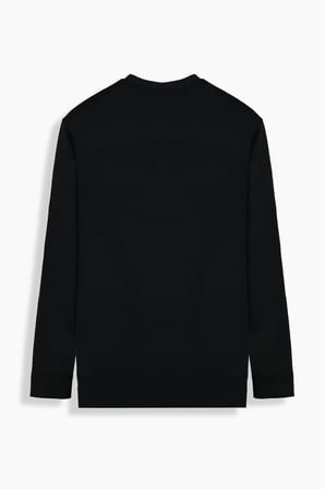 Bisiklet Yaka Siyah Sweatshirt