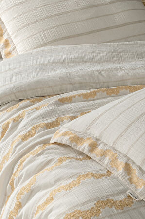 Sarev Mood Comfort Matheo Sarı Çift Kişilik %100 Pamuk Nevresim Takımı