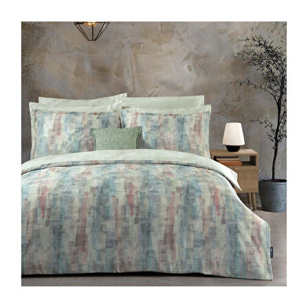 Sarev Damıen Saten Nevresim Takımı Çift Kişilik 4 Yastık