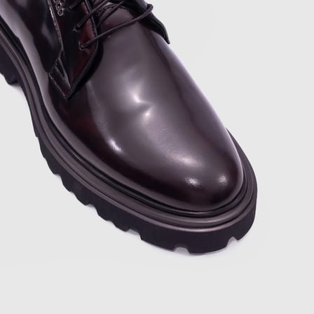 Erkek Bordo Açma Hakiki Deri Bağcıklı Ayakkabı [TG052362]