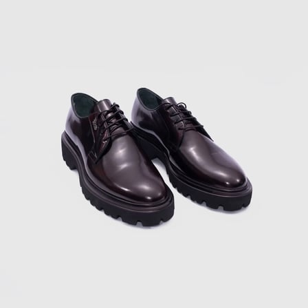 Erkek Bordo Açma Hakiki Deri Bağcıklı Ayakkabı [TG052362]