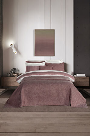 Sarev Onetta Kırmızı Çift Kişilik %100 Pamuk Saten Nevresim Takımı ve Yatak Örtüsü Seti