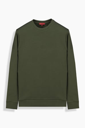 O Yaka Haki Casual Sweatshirt
