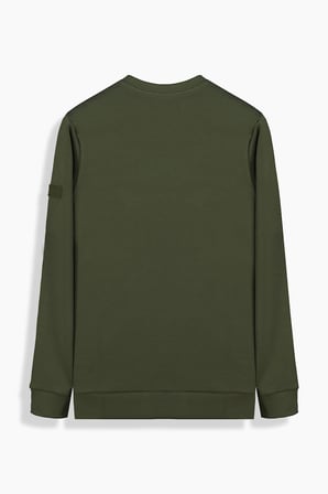 O Yaka Haki Casual Sweatshirt