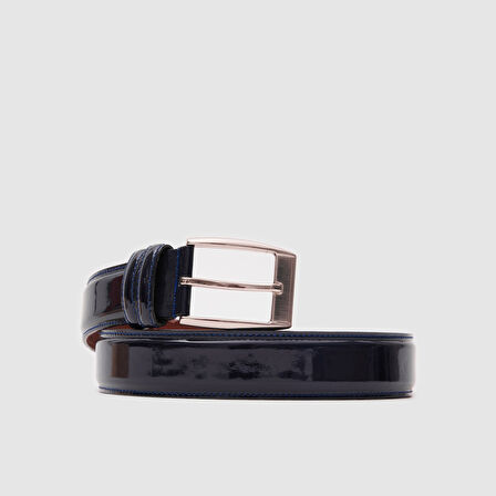 Erkek Klasik Kemer [960038] LACİVERT RUGAN, 135 CM