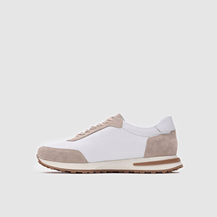 Erkek Spor Ayakkabı [052120] BEYAZ - BEJ SÜET, 42