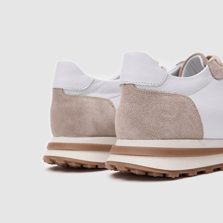 Erkek Spor Ayakkabı [052120] BEYAZ - BEJ SÜET, 42