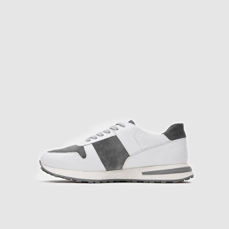 Erkek Spor Ayakkabı [052119] BEYAZ - GRİ SÜET, 44