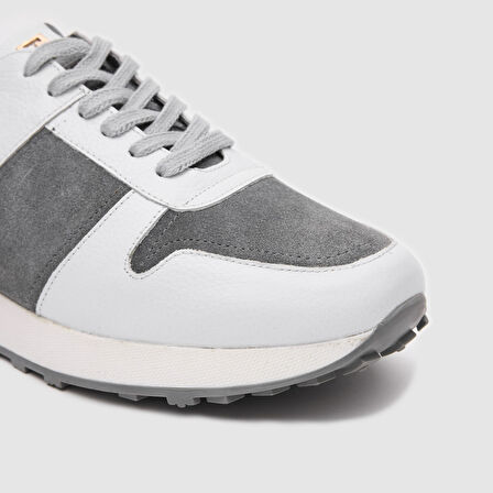 Erkek Spor Ayakkabı [052119] BEYAZ - GRİ SÜET, 44