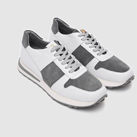 Erkek Spor Ayakkabı [052119] BEYAZ - GRİ SÜET, 44