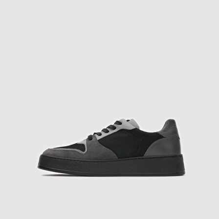 Erkek Sneaker Ayakkabı [052128] GRİ - SİYAH, 44