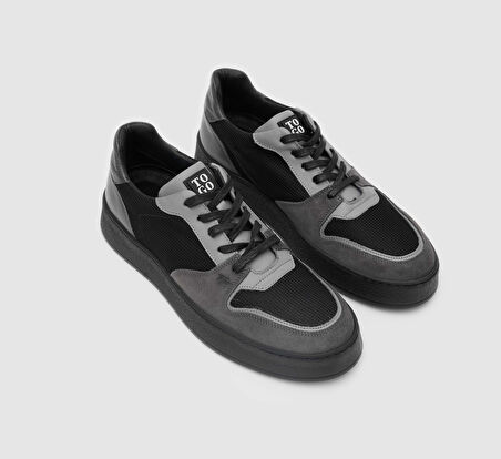 Erkek Sneaker Ayakkabı [052128] GRİ - SİYAH, 44