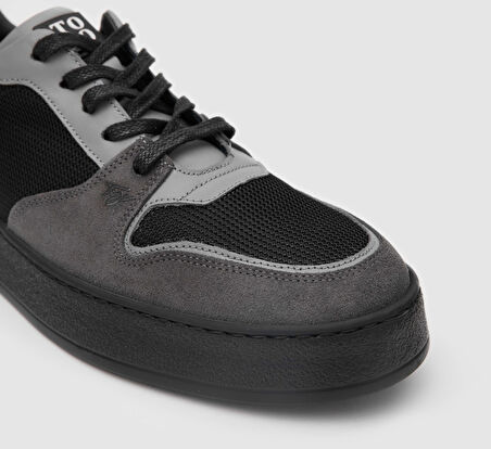 Erkek Sneaker Ayakkabı [052128] GRİ - SİYAH, 44