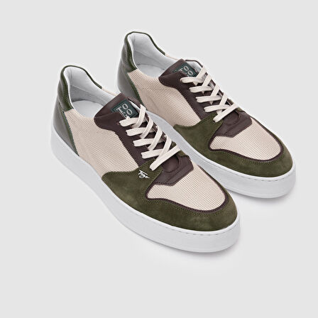 Erkek Sneaker Ayakkabı [052128] HAKİ YEŞİL -BEJ, 43