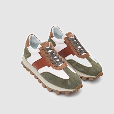 Erkek Spor Ayakkabı [052129] KOYU YEŞİL - BEJ, 44