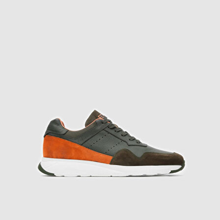 Erkek Spor Ayakkabı [052130] HAKİ YEŞİL - TURUNCU, 44