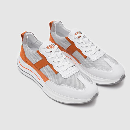 Erkek Spor Ayakkabı [052131] BEYAZ -TURUNCU, 44