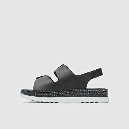 Kadın Tokalı Sandalet [060216] SİYAH, 38