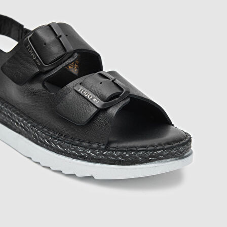 Kadın Tokalı Sandalet [060216] SİYAH, 39