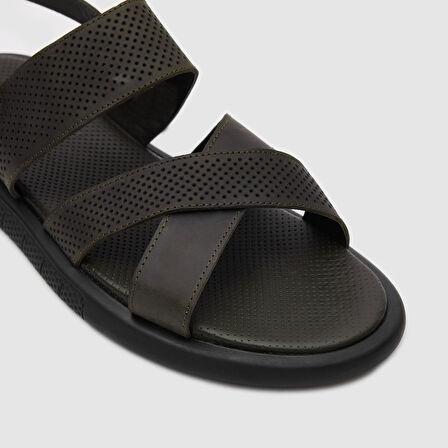 Erkek Düz Sandalet [052137] HAKİ YEŞİL, 43