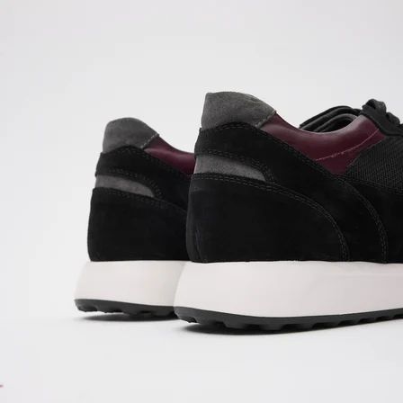 Erkek Sneaker Ayakkabı [052124] SİYAH - BORDO, 42