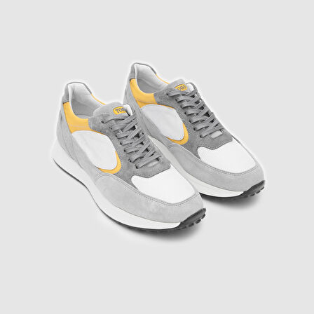 Erkek Sneaker Ayakkabı [052124] GRİ - SARI, 40