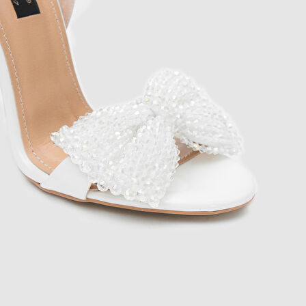 Kadın Fiyonk Taşlı Ayakkabı [060232] BEYAZ, 40