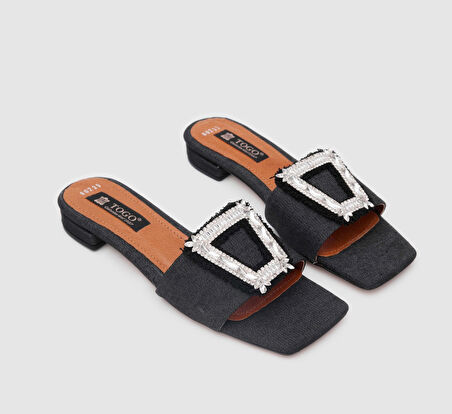 Kadın Abiye Terlik [060235] SİYAH KOT, 40