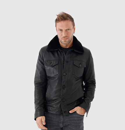 Erkek Deri Mont [810058]