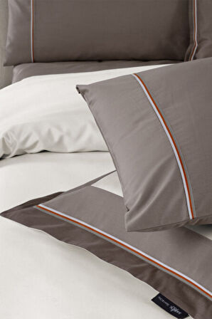 Sarev Cortes Mocha %100 Pamuk Saten "500 TC" Çift Kişilik Nevresim Takımı