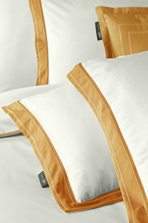 Sarev Layana Sarı %100 Pamuk Saten "500 TC" Çift Kişilik Nevresim Takımı